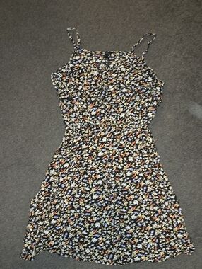 My Beloved Black Floral Spaghetti-Strap Mini Dress